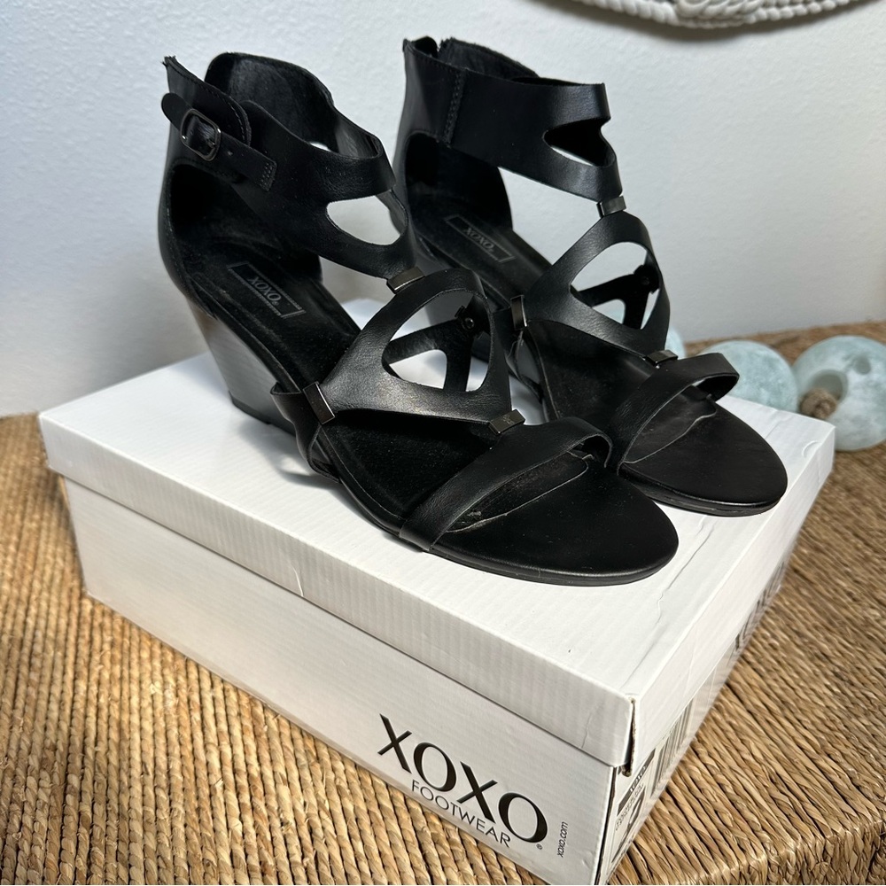 XOXO Black Strappy Heels
